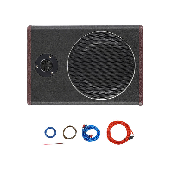 Madelynn Untersitz Auto Subwoofer 200W Bass Box Aktiv Subwoofer 40Hz–200Hz Audiozugang Untersitz Lei
