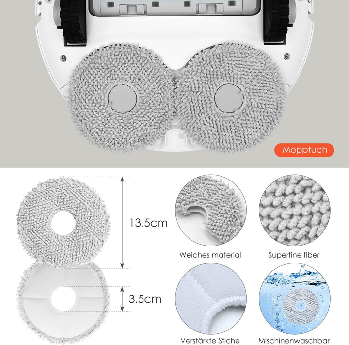 Staubbeutel Mopp Wischtücher für Xiaomi X20+/Dreame X40 Ultra/L20 Ultra/L10s Ultra, 8 Staubbeutel 4
