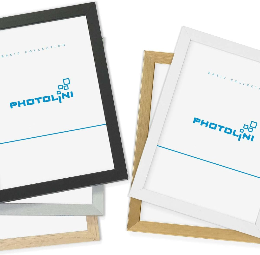 PHOTOLINI Bilderrahmen 40x40 Gold, 3er Set Bilderrahmen quadratisch 40x40 Holz MDF mit bruchsicherem