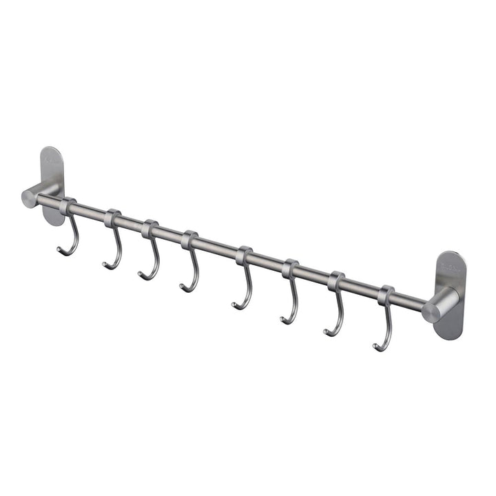 Geschirr hängende Rack mit 8 abnehmbaren Haken keine Bohrung, Edelstahl Küche Schiene Pfanne Hanger