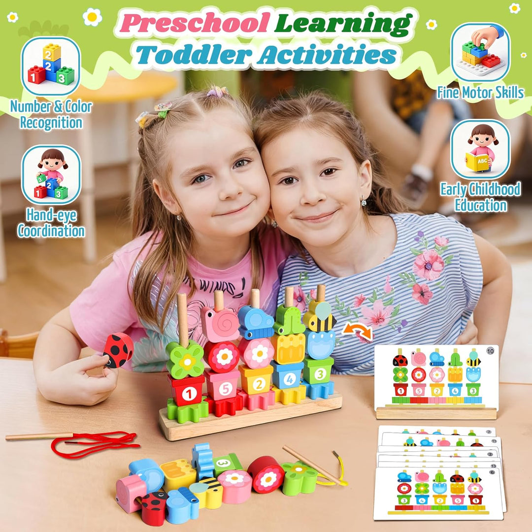 Montessori Spielzeug ab 2 3 4 Jahre: Geschenk Junge Mädchen 2-5 Jahre Kinderspielzeug Fädelspiel Hol