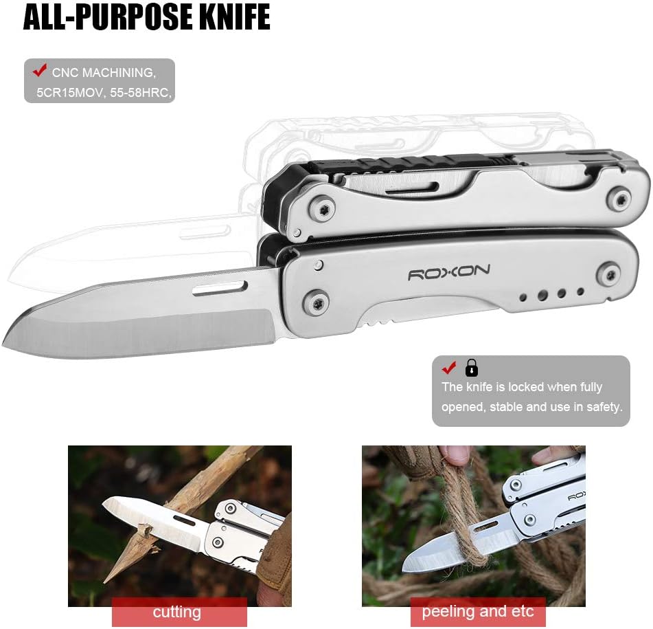 ROXON S803 Flash Multitool Zange Survival Tool Multi Tool mit Feuerstange, Outdoor Essential