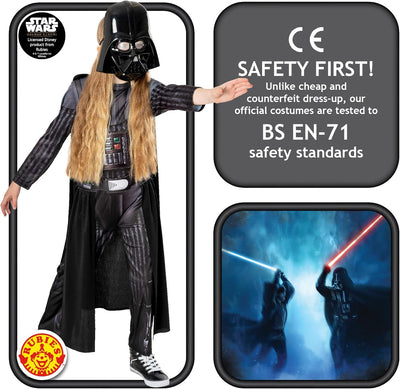 Rubie's 3014807-8 Darth Vader Kenobi Deluxe Kinderkostüm, Jungen, Wie abgebildet, L, L