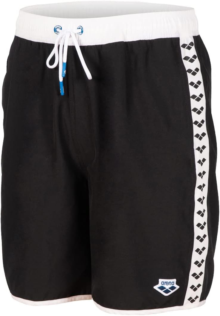 ARENA Herren M Icons Team Stripe Boxer Swim Trunks M Black-white, M Black-white