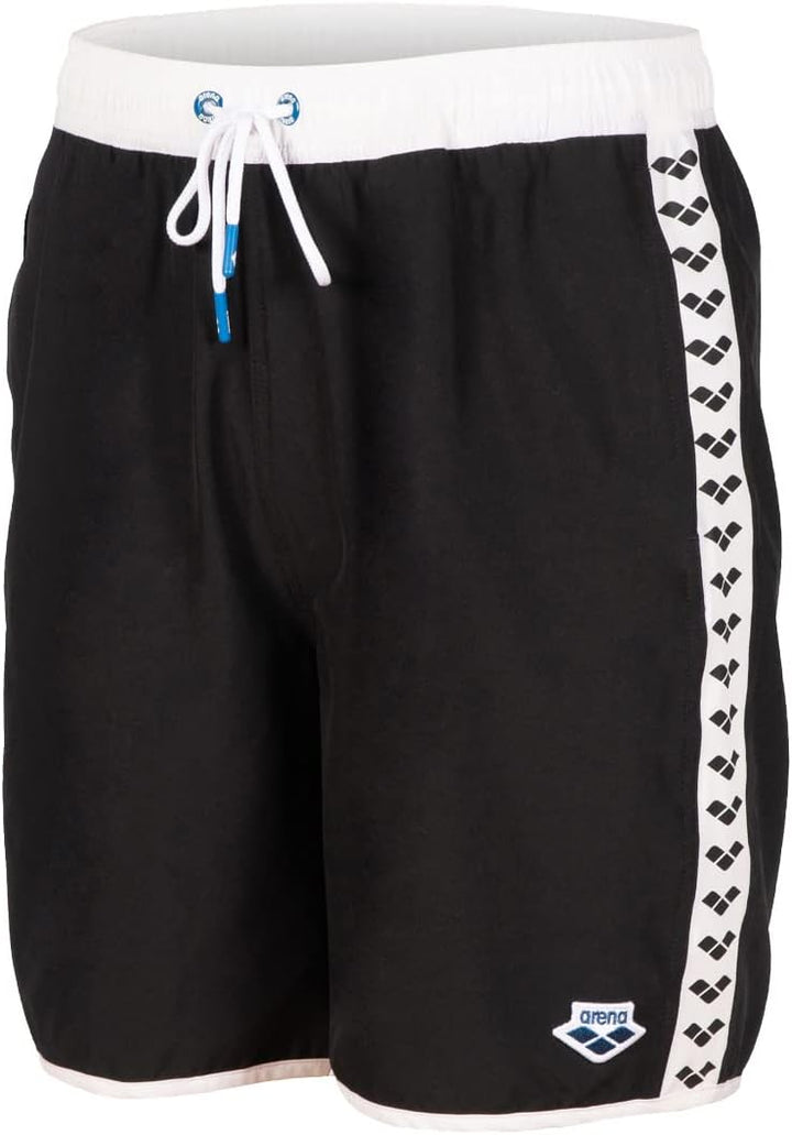 ARENA Herren M Icons Team Stripe Boxer Swim Trunks S Black-white, S Black-white
