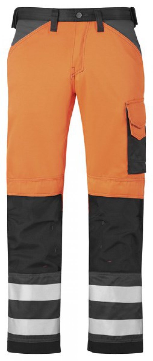 Snickers High-Vis Hose Klasse 2, 1 Stück, Grösse 62, orange/schwarz, 33335574062