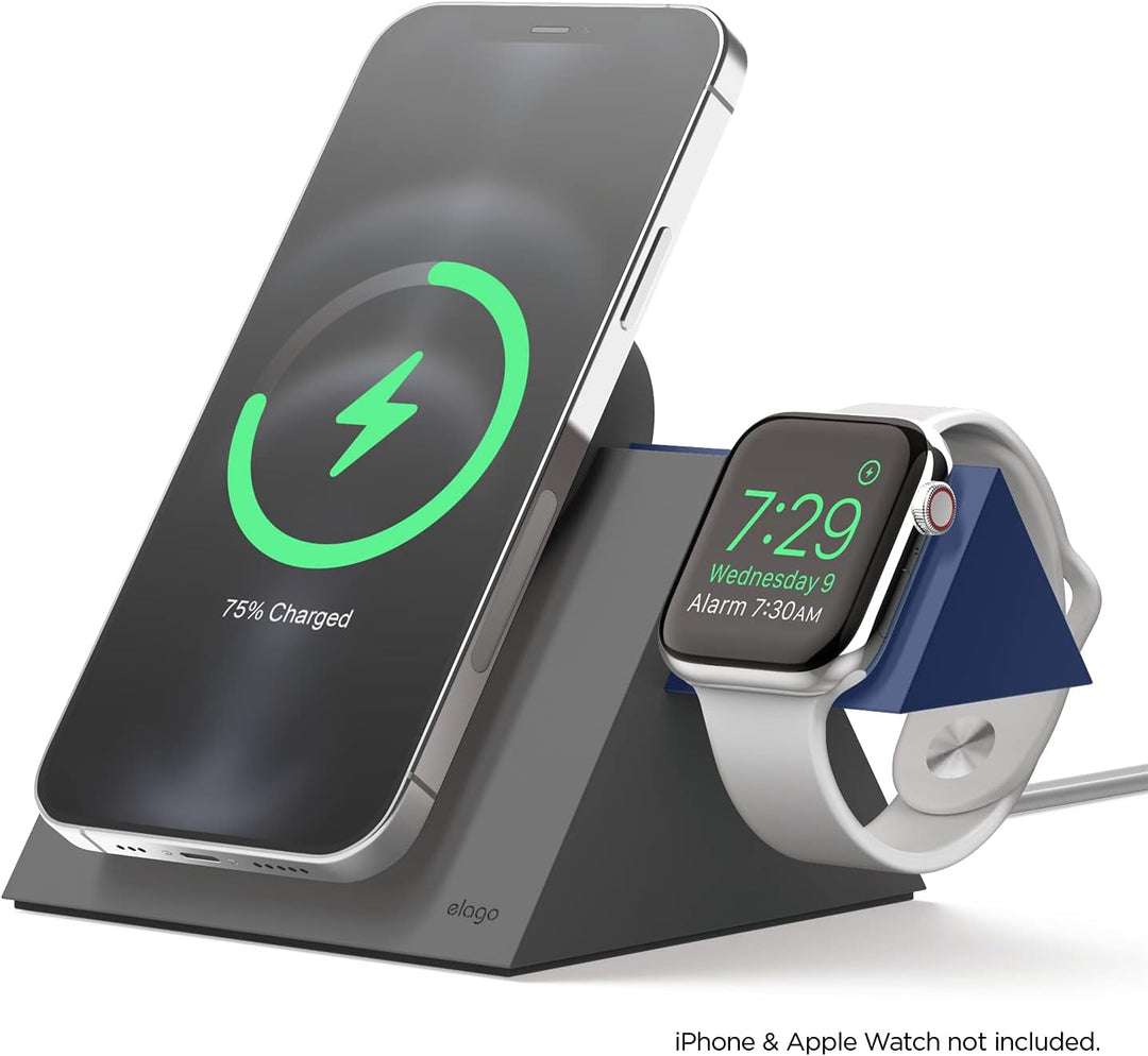 elago MS5 Duo Ladestation Kompatibel mit MagSafe Ladegerät,Kompatibel mit iPhone 15, 14, 13, 12 Seri