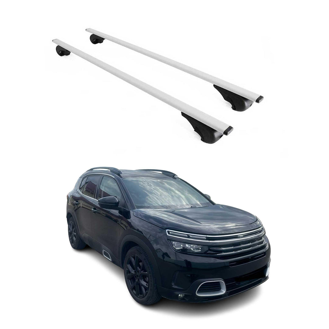 OMAC Dachträger Gepäckträger kompatibel mit Citroen C5 Aircross 2018-2024 Metall Grau, Grau
