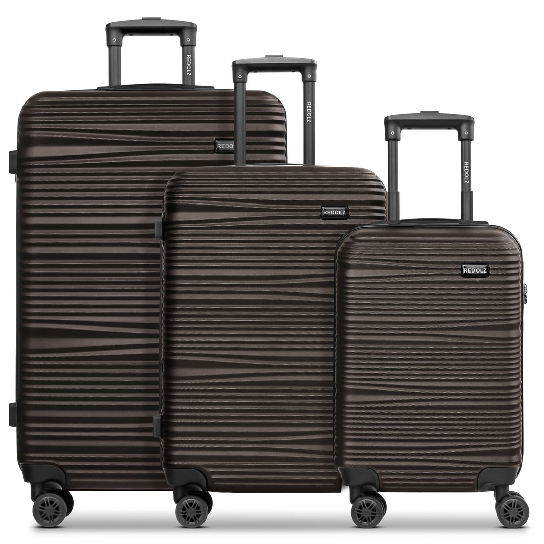 REDOLZ Hartschalen Koffer-Set 3-teilig | Leichte Reise-Trolleys aus hochwertigem, robustem ABS-Mater