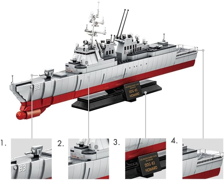 Apostrophe Games Marine Zerstörer Bausteinset - 612 Teile - ab 12 Jahren Zerstörerschiff, Zerstö