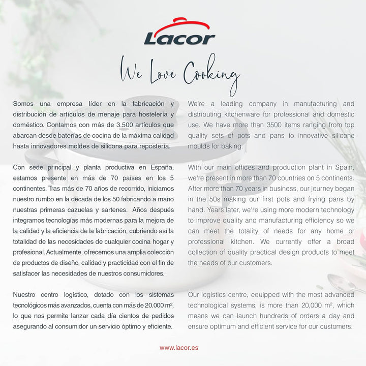 Lacor - 71786 - Superschneller Schnellkochtopf mit hitzebeständigen Sicuro Griffen - Induktion - Ede