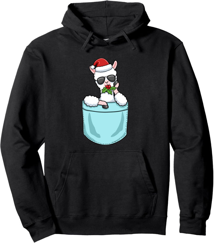 Lama Brusttasche Pullover Hoodie