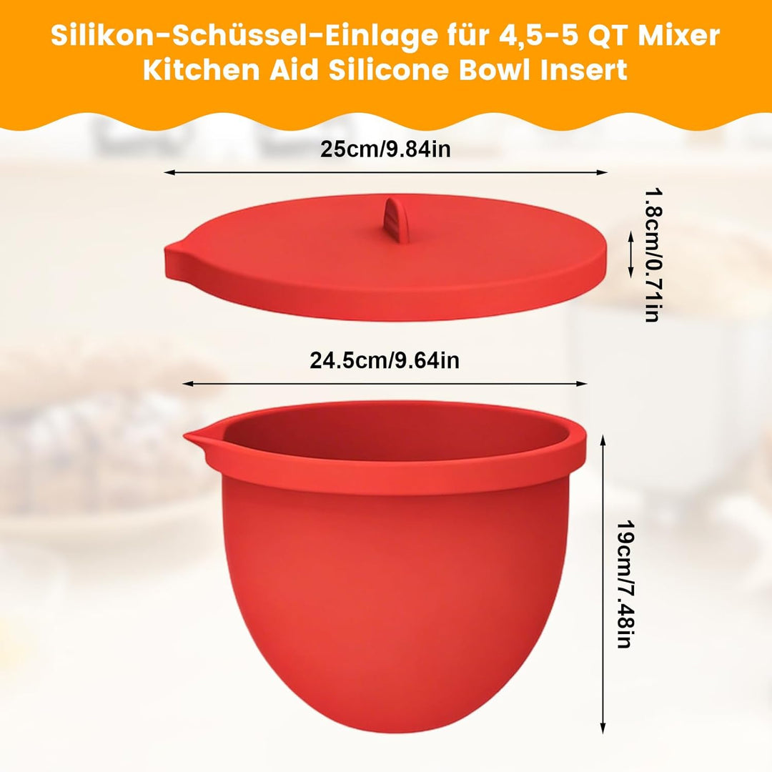 Silikon Einsatz kompatibel mit Kitchen Aid Küchenmaschine Mixer, 4,5–5 Quart Bowl Liner für Tilt-Hea
