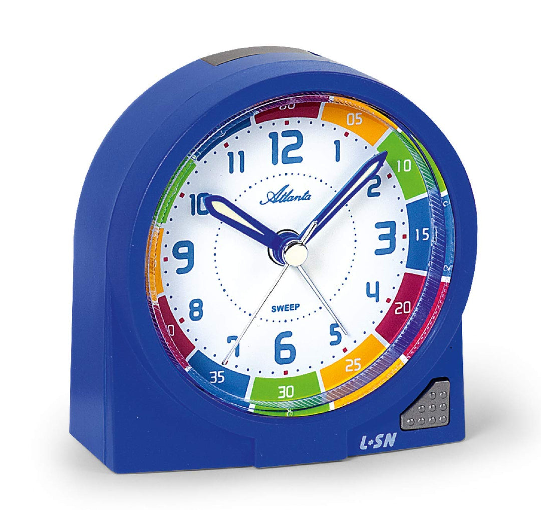 Atlanta Kinderwecker Ohne Ticken Jungen Blau Lernuhr Analog - 1937-5
