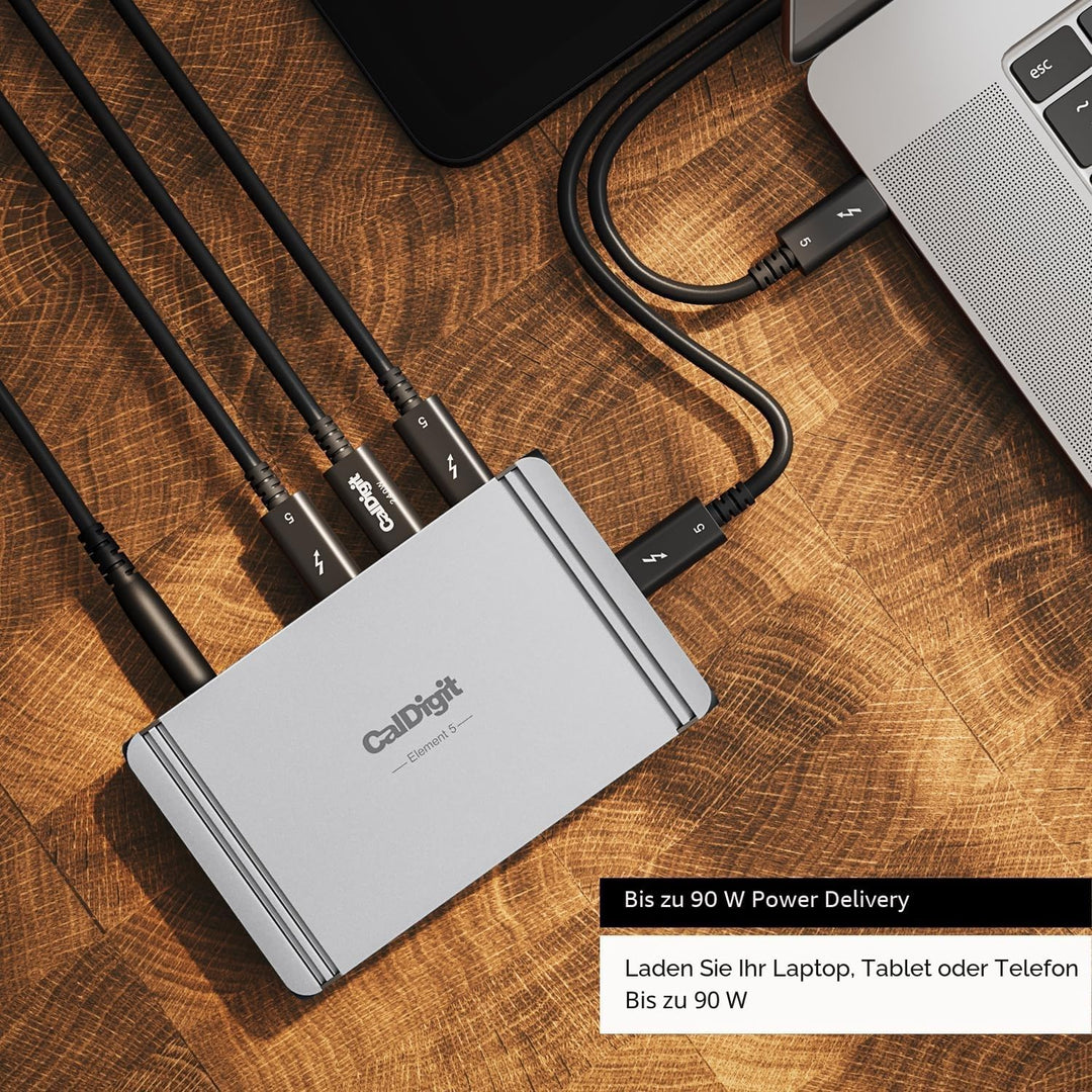 CalDigit E5 – Thunderbolt 5 Element 5 Hub – 9-Port, 4 x Thunderbolt 5/USB4 v2 Ports, 3 x USB-A & 2 x