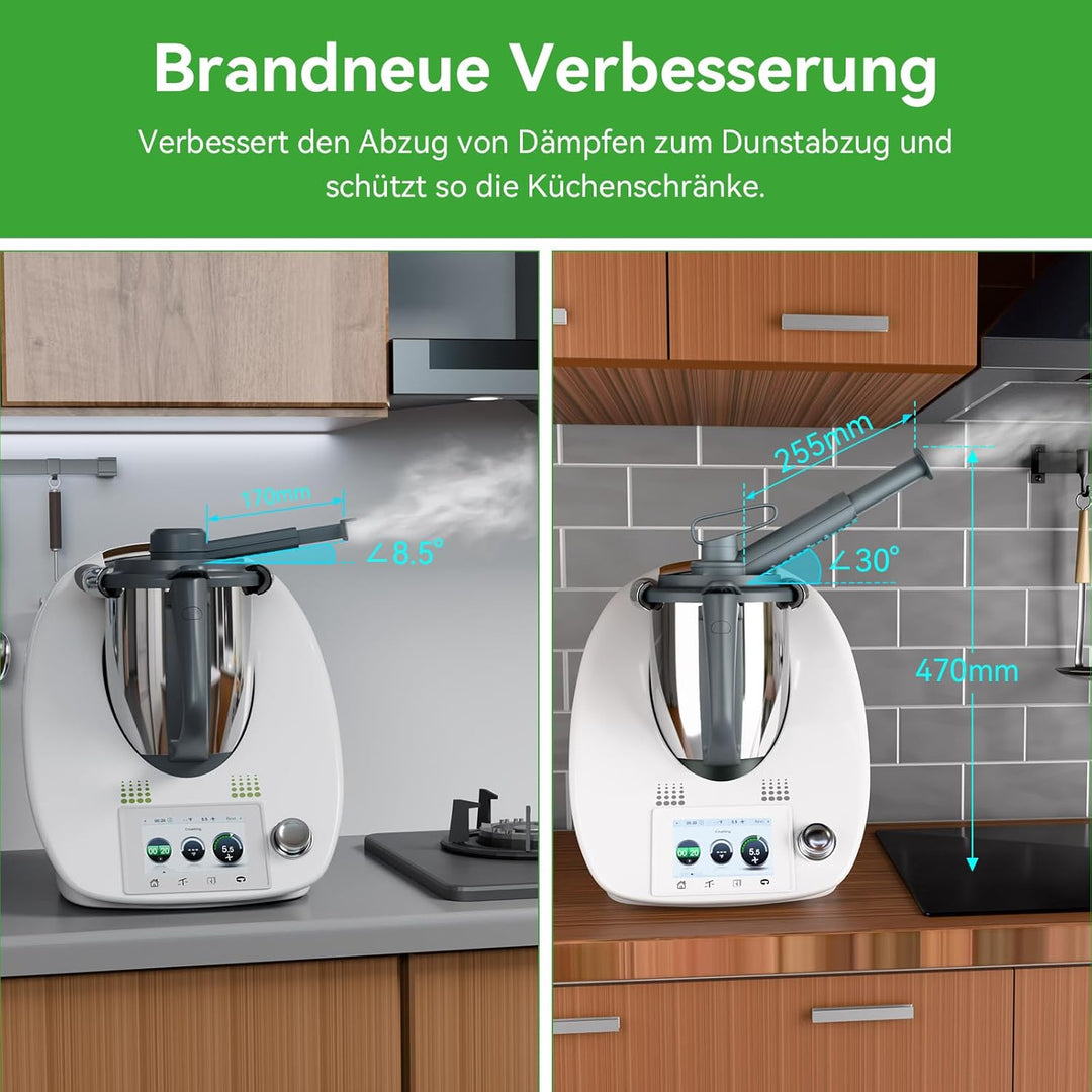 KULACO Dampfumleiter für Thermomix TM6 TM5 TM31 TM21, Dampfumleitung zum Schutz von Küchen Hängeschr