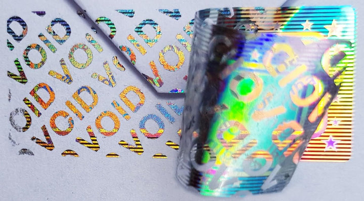 1000 Stk - 3D Hologramm Original-Siegel mit Seriennummer - 46x20mm silber glänzend - Sicherheitssieg