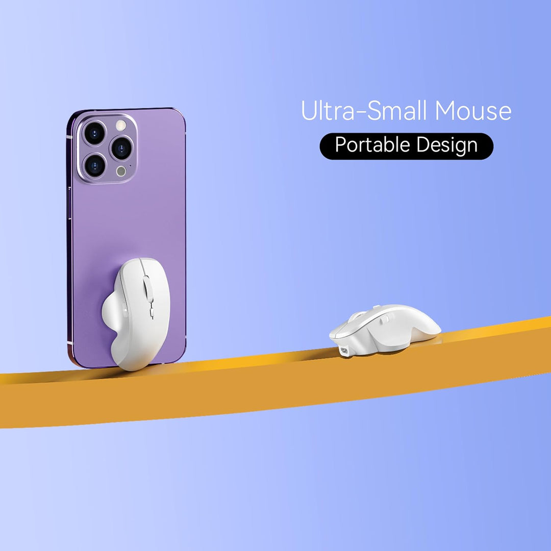 Uiosmuph Mini Bluetooth Maus kabellos, Leise Bluetooth Funkmaus (BT 5.0/5.1+2.4G), USB-C wiederaufla