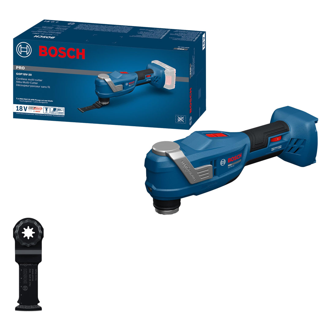 Bosch PRO 18V System Akku-Oszillationswerkzeug GOP18V-30 (inkl. Tauchsägeblatt PAIZ 32 APB) Ohne Akk