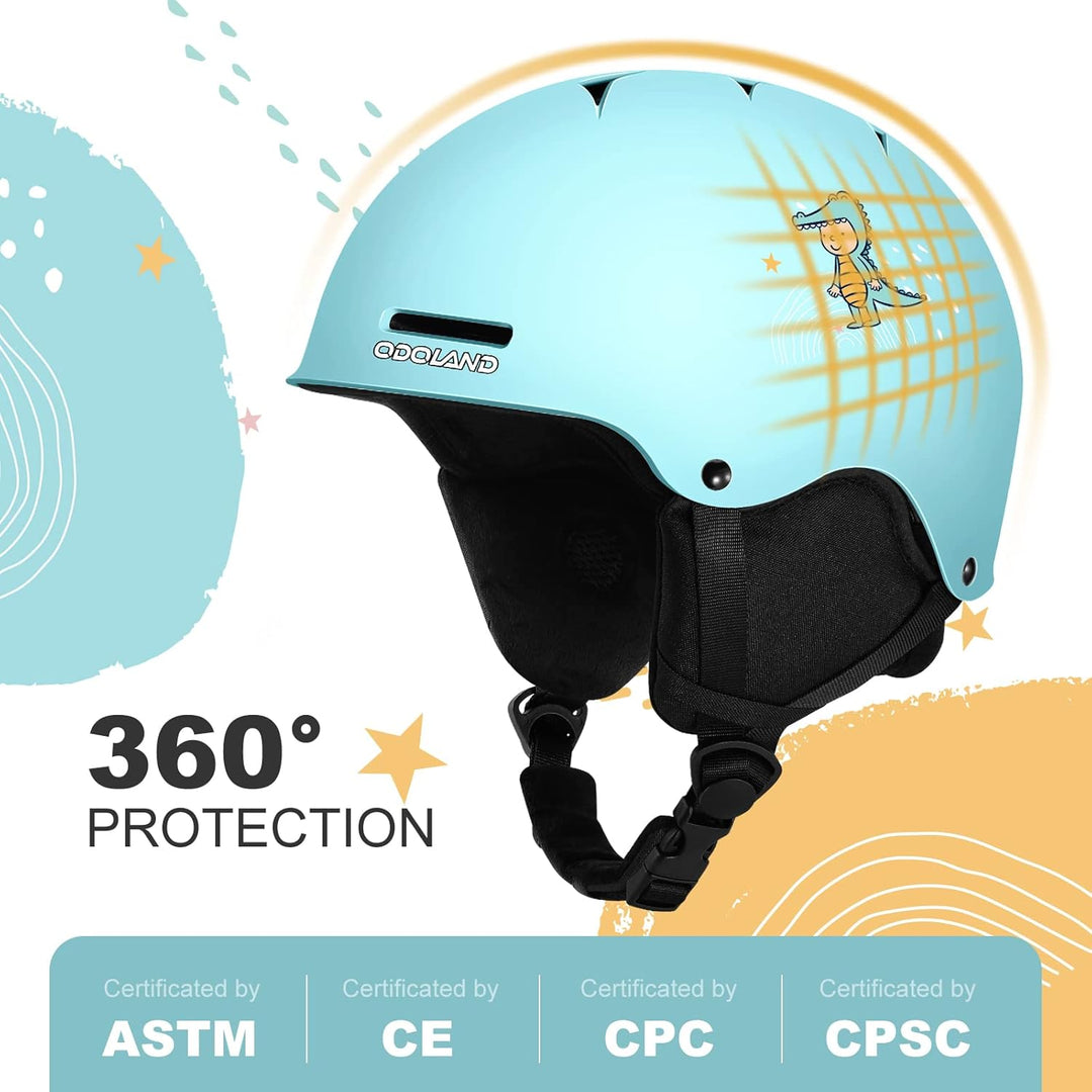 Odoland Kinder Skihelm und Skibrille Set, Snowboardhelm für Jungen und Mädchen, Verstellbar Schneehe