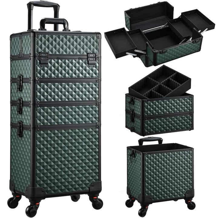 Kosmetikkoffer Trolley 4-in-1 Kosmetikkoffer Gross Kosmetik Trolley Make up Koffer Schminkkoffer mit
