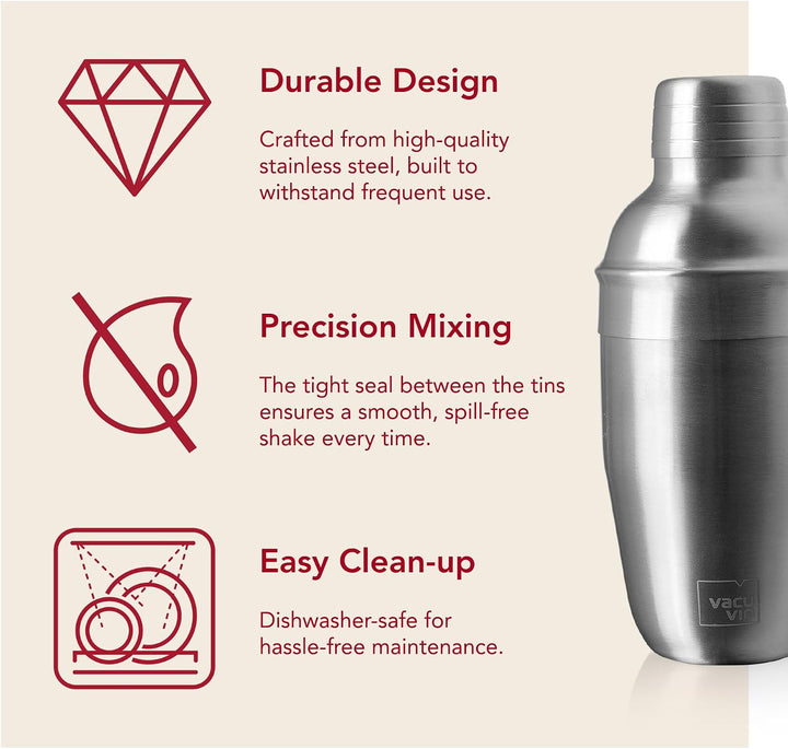 Vacu Vin Cocktail-Set Plus – 7 unverzichtbare Werkzeuge zum Mischen und Servieren von Cocktails – sp