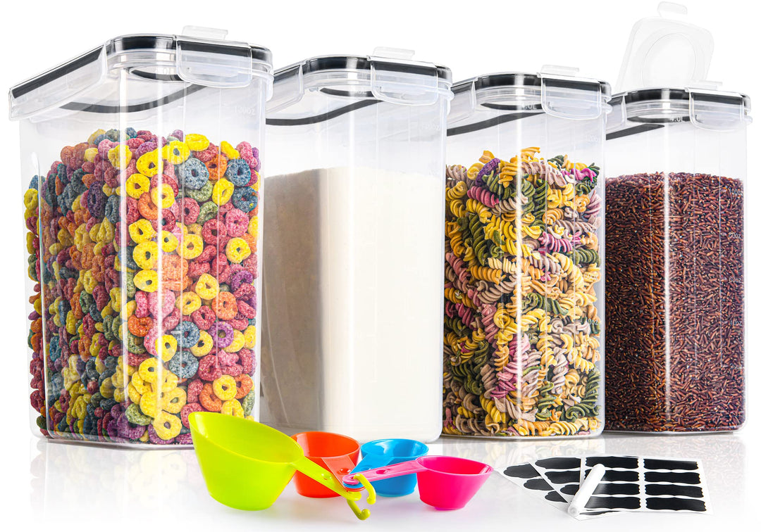 GoMaihe Vorratsglas Küche Luftdichter Kunststoffbehälter zur Aufbewahrung von Nudeln, Müsli, Reis, M