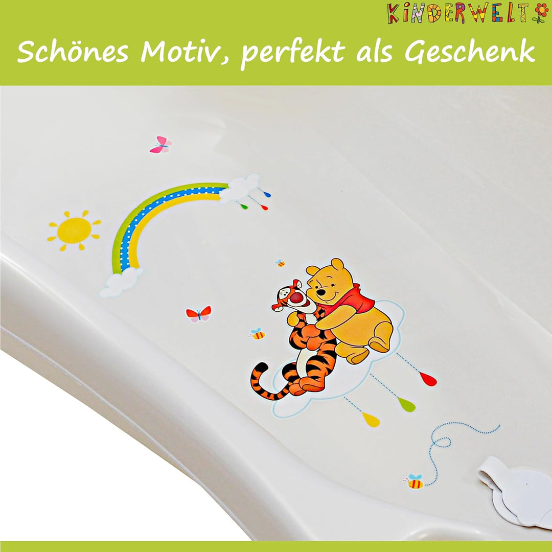 KiNDERWELT Babywanne 84 cm - Baby Badewanne mit Winnie Pooh Motiv - BPA-Frei - Wanne zum Baden für B