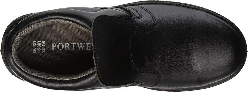 Portwest Steelite Schlupf-Sicherheitsstiefel S2, Grösse: 43, Farbe: Schwarz, FW83BKR43 43 EU Schwarz