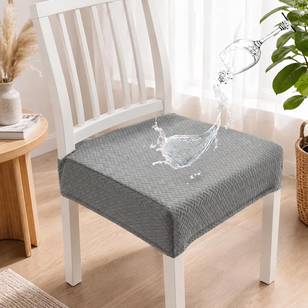 KELUINA Diamantgitter Jacquard wasserdichte Stuhl Sitzbezüge für Esszimmer Stretch Stuhl Sitzkissen