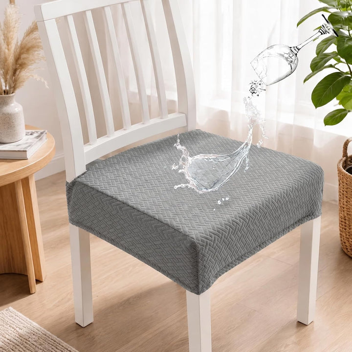 KELUINA Diamantgitter Jacquard wasserdichte Stuhl Sitzbezüge für Esszimmer Stretch Stuhl Sitzkissen