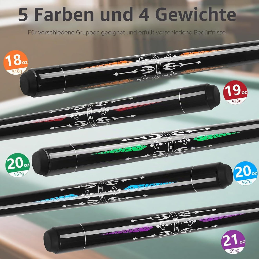 Billard Queue, 58 Zoll Maple Pool Queue Stick 13mm Spitzen für Professionelle Billardspieler, 18 19
