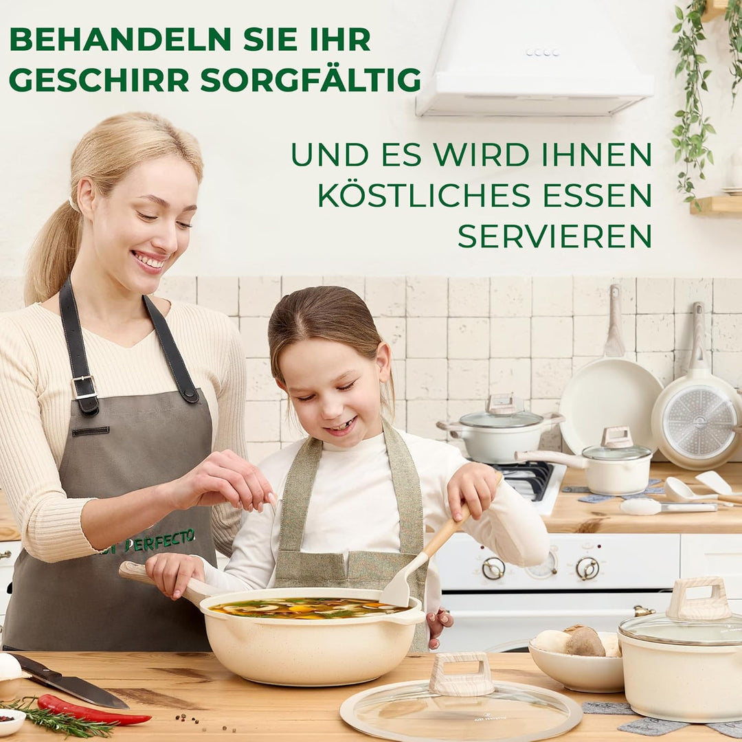 JUST PERFECTO Induktions Töpfe Set 14 pcs Pfannenset mit deckel - Induktions Töpfe Set - töpfe & pfa