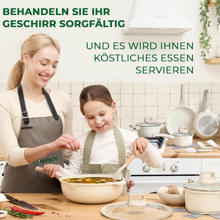 JUST PERFECTO Induktions Töpfe Set 14 pcs Pfannenset mit deckel - Induktions Töpfe Set - töpfe & pfa