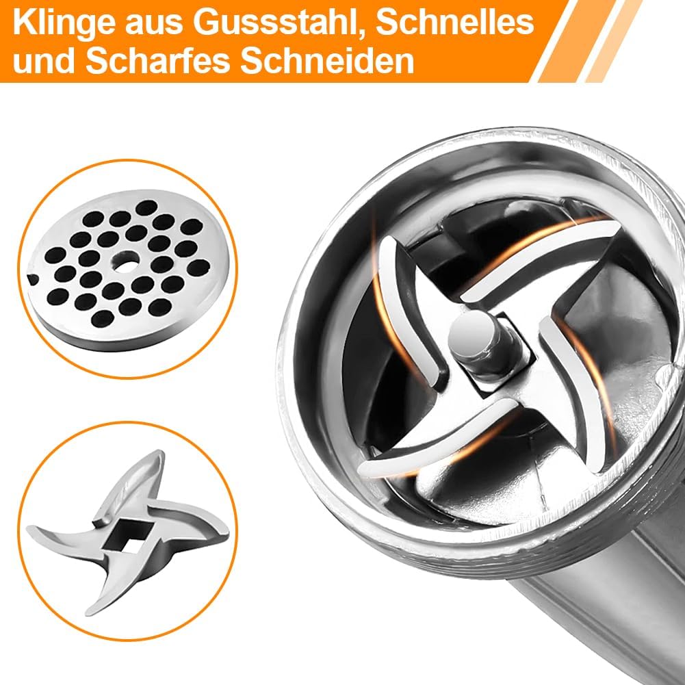 Fleischwolf Manuell, Aluminiumlegierung Fleischmühle Wurstfüllgerät Multifunktions Gemüseschredder H
