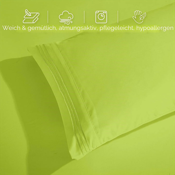 Elegant Comfort Luxuriöses Bettwäsche-Set, Fadenzahl 1500, ägyptische Qualität, dreireihig, Bestickt