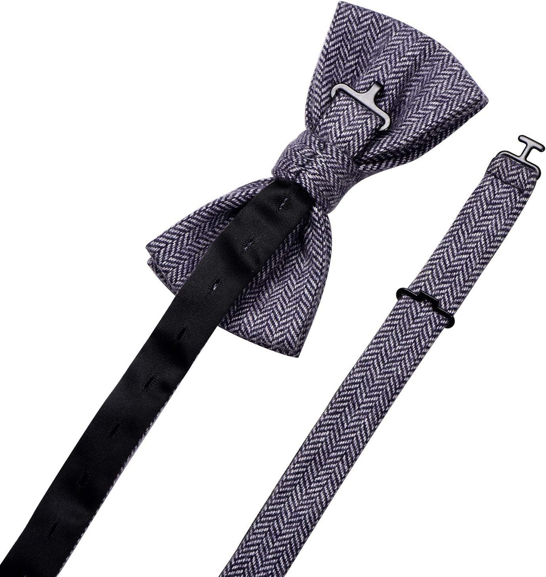 DonDon Herren Fliege 12 x 6 cm kariert gebunden und stufenlos justierbar aus Baumwolle im Tweed Styl