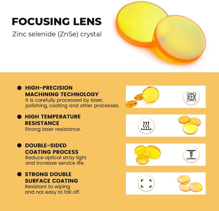 CVD ZnSe Laser Fokuslinsen Durchmesser: 18mm FL: 2"/50.8mm Lasers Linse Lens, CO2 Laser Focus Lens C