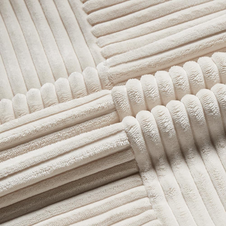 FDTERN 2er Set Creme Beige Kordsamt Weihnachten Kissenbezug 55x55 Weich Dekorative Kissenbezüge Kiss