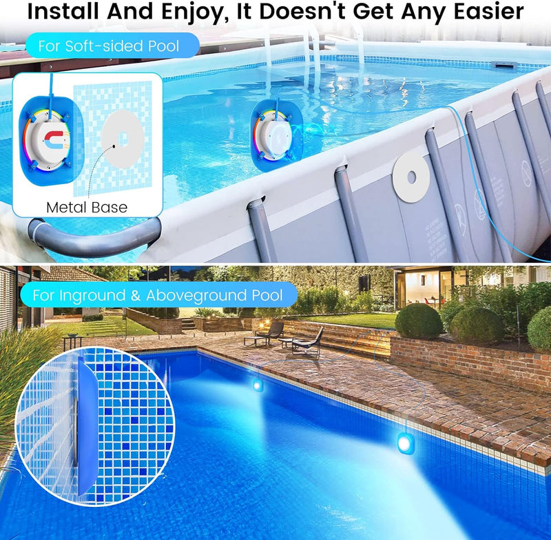 LyLmLe 10W LED Pool Lichter, 12V Smart Farbe Wechselnde Unterwasserleuchten mit APP-Steuerung, Dimmb