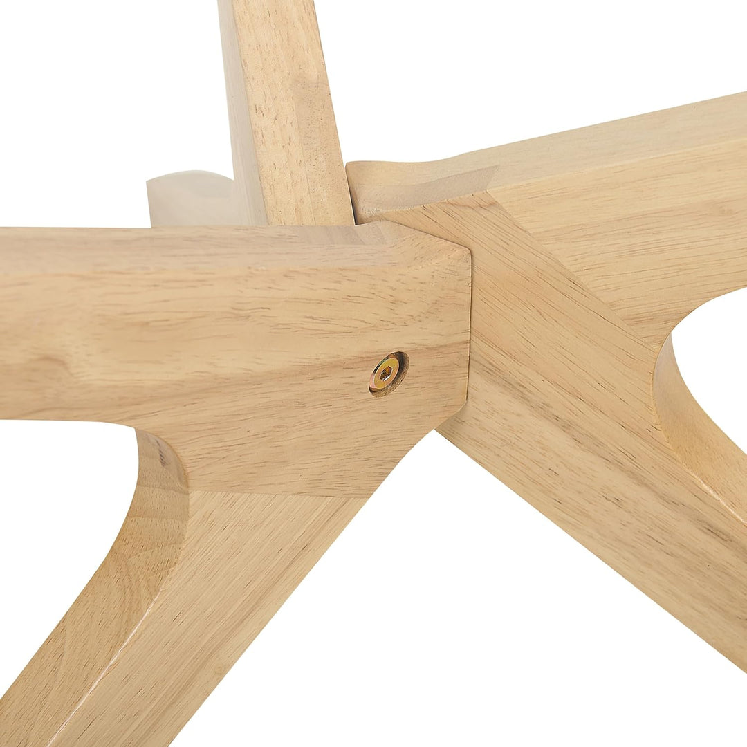 Couchtisch 2er Set Glas trasparent mit Holzbeinen hellbraun rund modern Valley