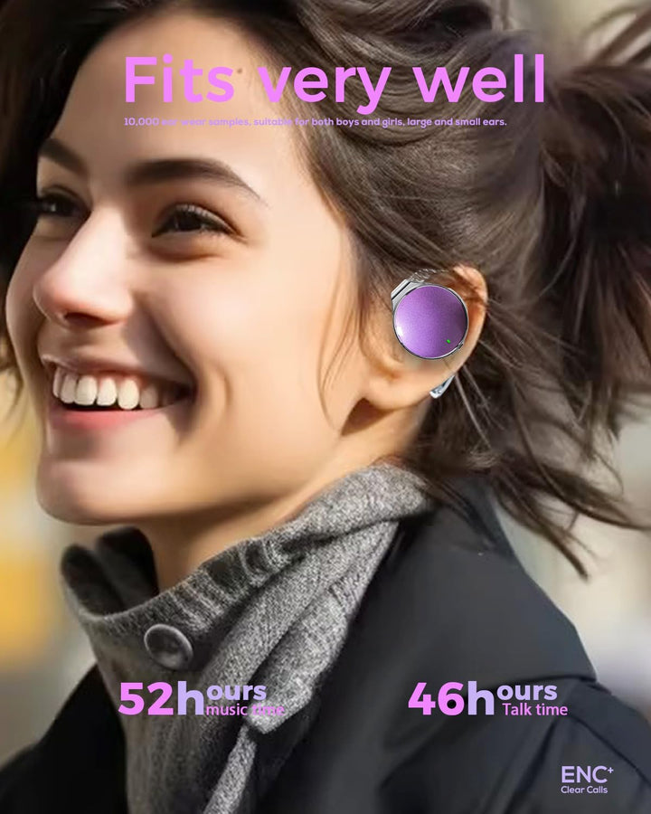 Micool On Ear Kopfhörer Bluetooth 5.4, Open Ear Kopfhörer Kabellos Geräuschunterdrückung, Wassertrop