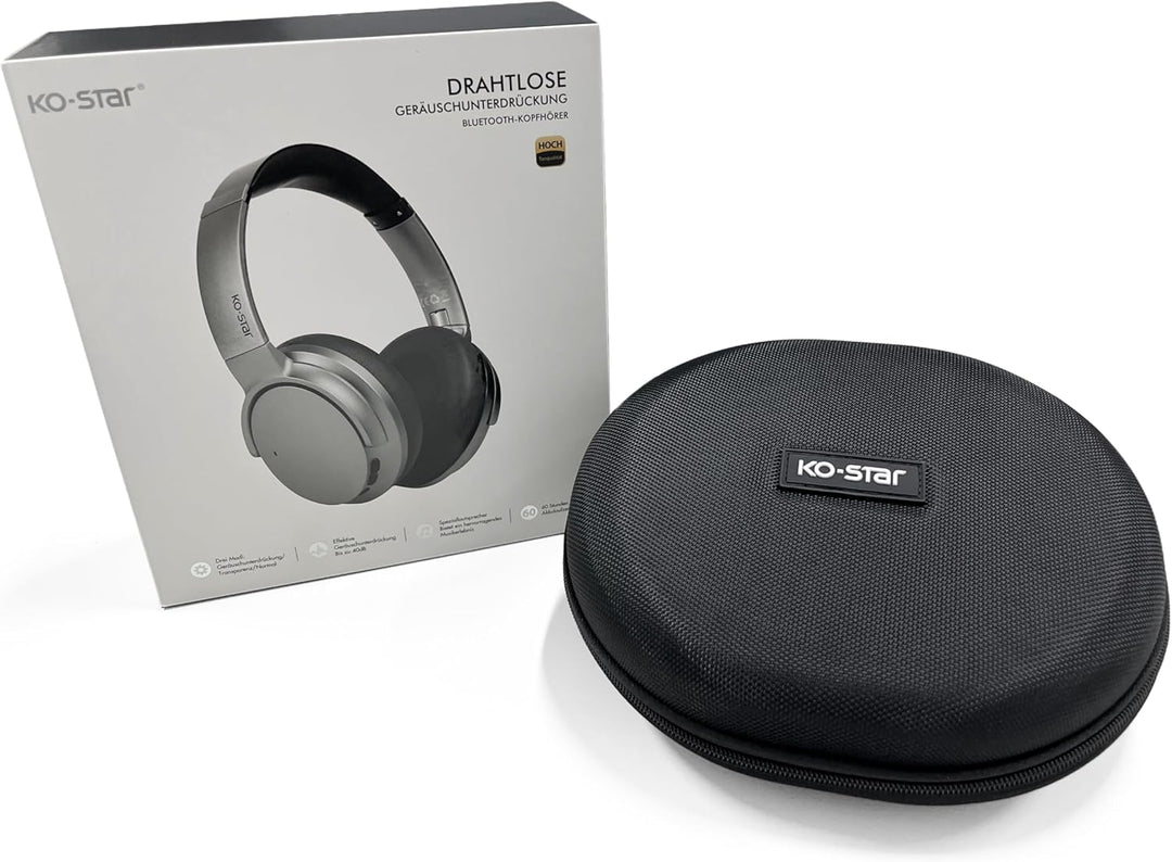 KO-Star NB-1092 Bluetooth Over-Ear Kopfhörer, Hybrid-ANC & Transparenzmodus, Mikrofon, 40-mm-Treiber