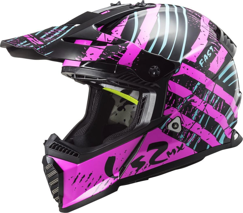 LS2, Crosshelme motorrad Fast evo verve black fluo pink, XXL XXL black fluo pink, XXL black fluo pin