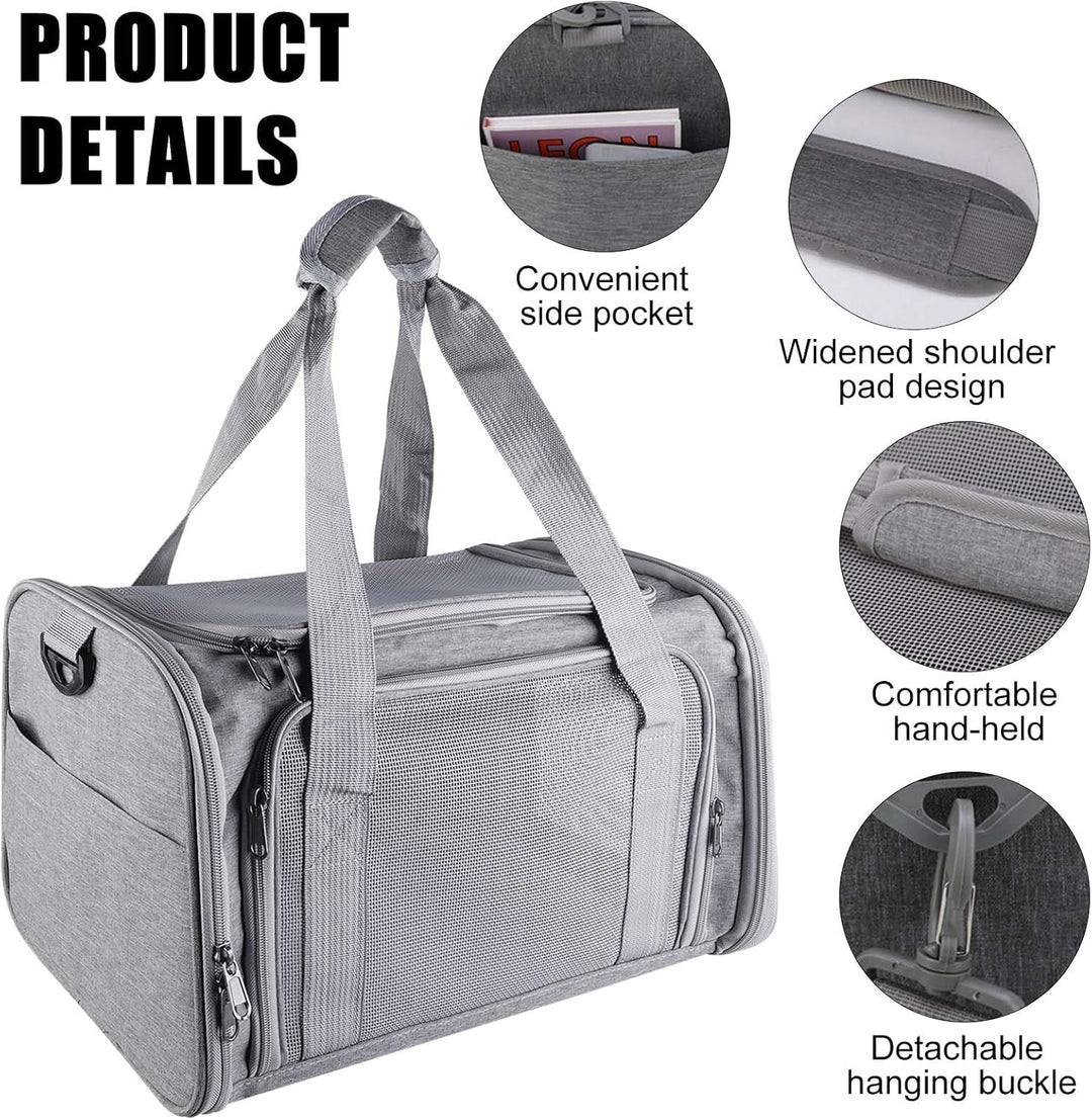 40*25*25cm Katzentransporttasche Haustiertasche kleine, 3kg Faltbare Transportbox Katze mit Schulter