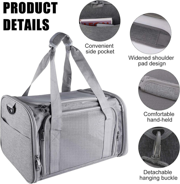 40*25*25cm Katzentransporttasche Haustiertasche kleine, 3kg Faltbare Transportbox Katze mit Schulter