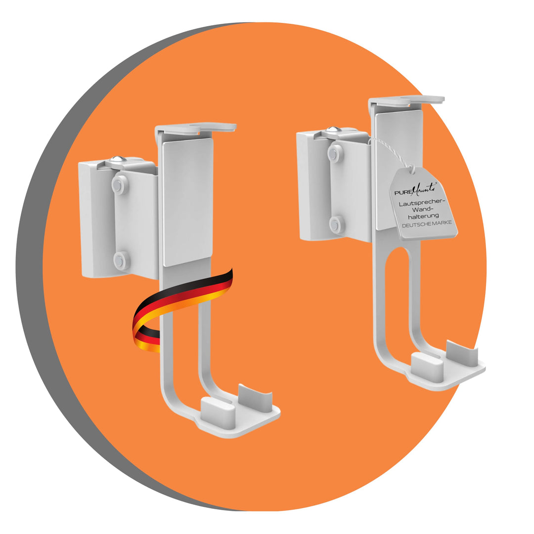 PureMounts, Lautsprecher-Halterung, Wandhalterung für Sonos One, One SL & Play:1, weiss Wandmontage