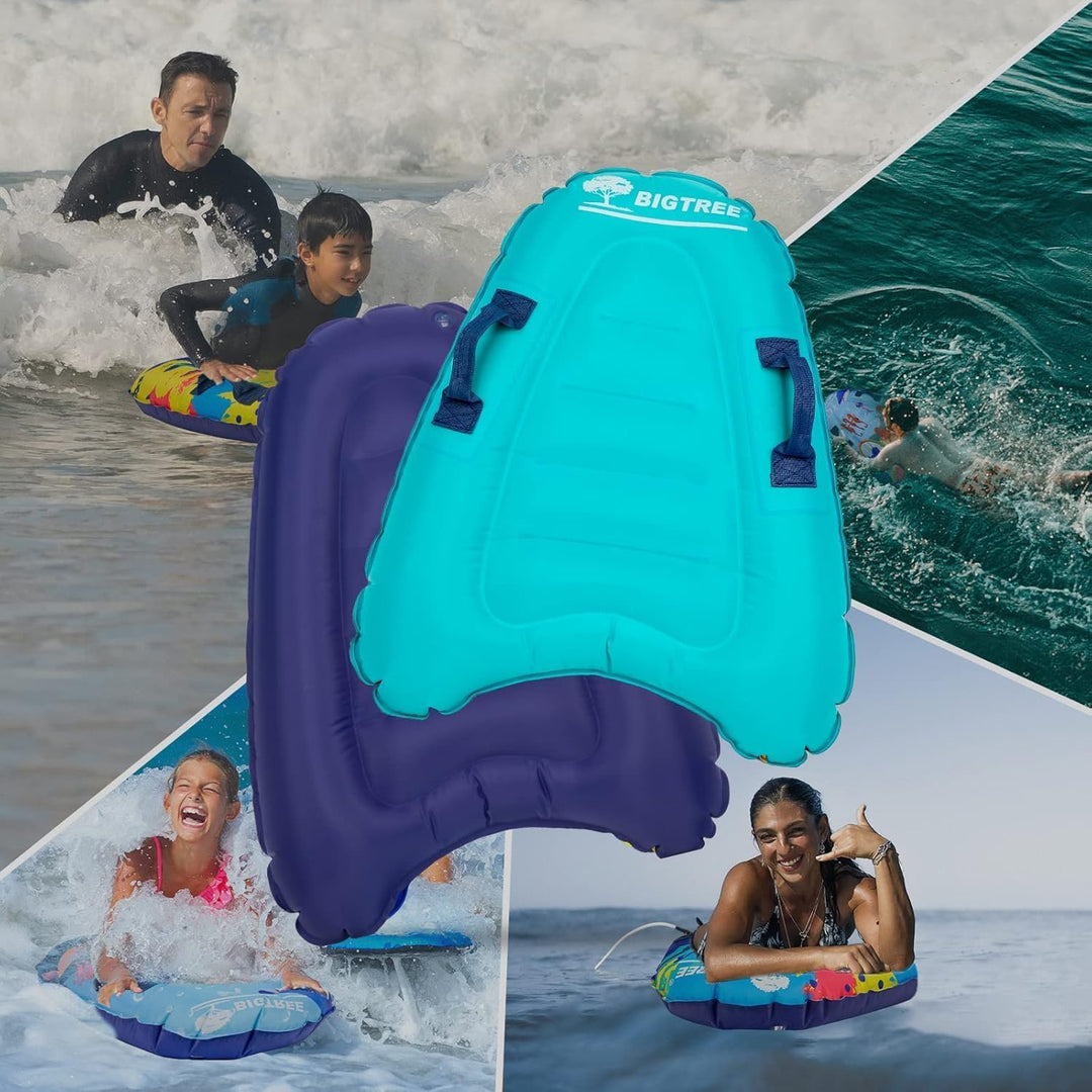BIGTREE Bodyboard Aufblasbar Aufblasbares Surfbrett, leichtes tragbares Schwimmenbrett mit Griffen,