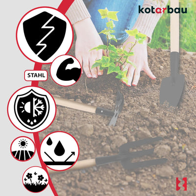 KOTARBAU® Gartenwerkzeug Satz 6tlg. Mini Gärtnerwerkzeug Forke Grubber Rechen Hacken Spaten Doppelha