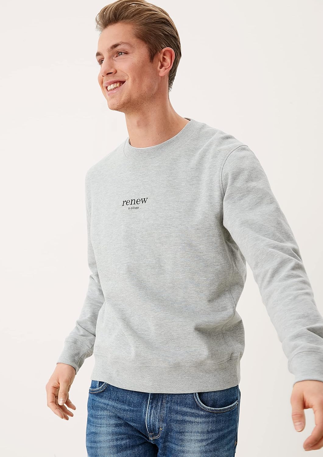 s.Oliver Herren Sweatshirt XXL Light Melange, XXL Light Melange
